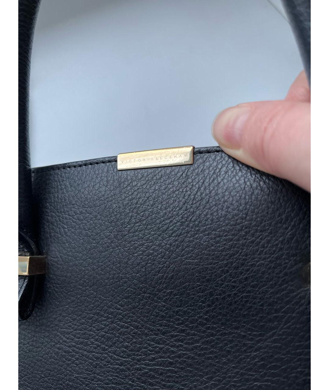 VICTORIA BECKHAM Черная кожаная сумка с короткими ручками, фото 5