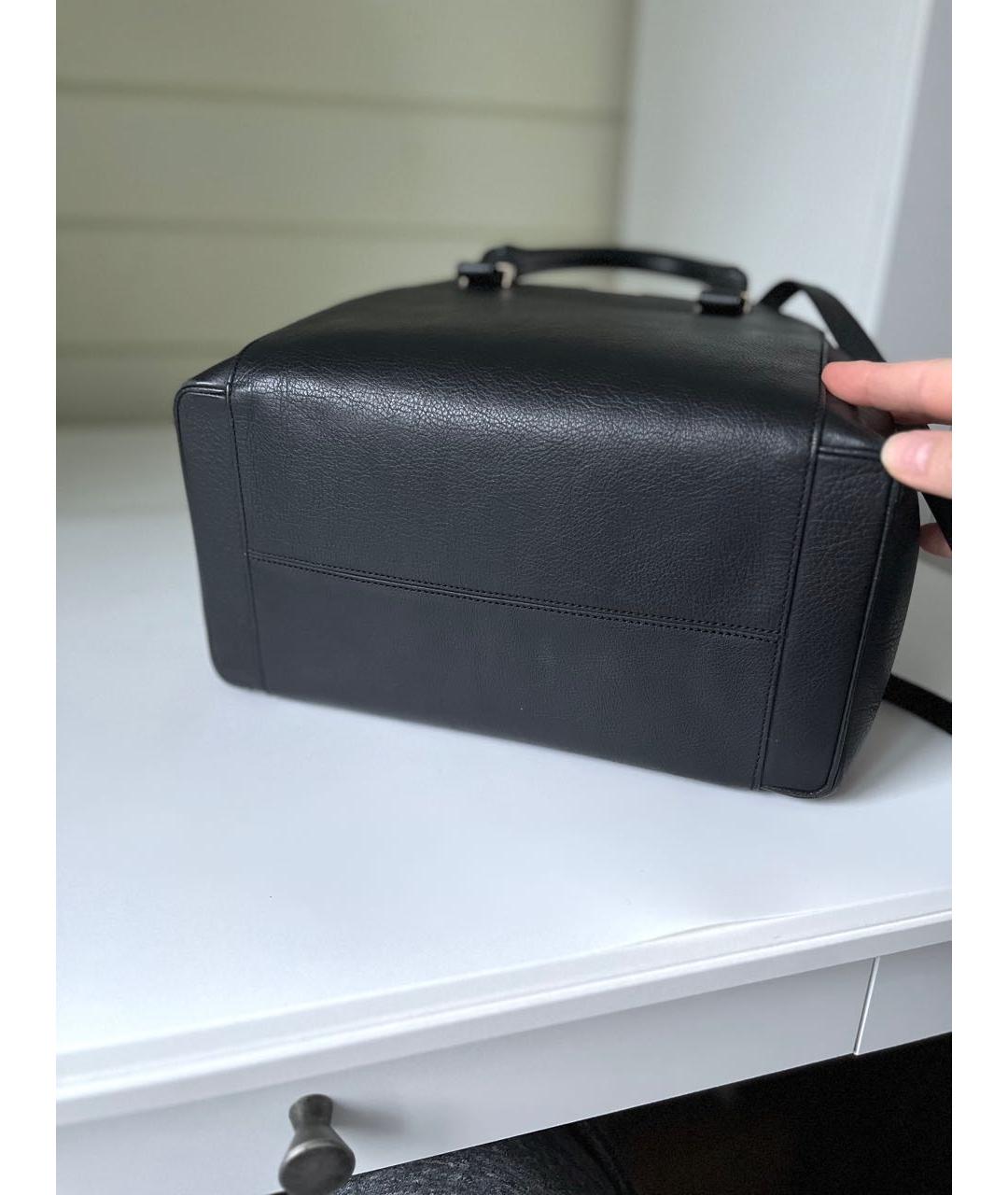 VICTORIA BECKHAM Черная кожаная сумка с короткими ручками, фото 6