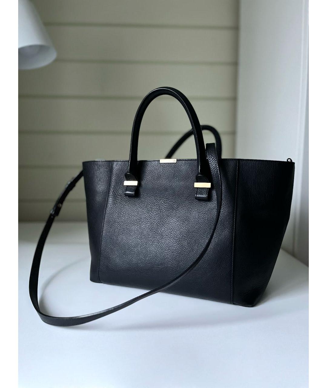 VICTORIA BECKHAM Черная кожаная сумка с короткими ручками, фото 9