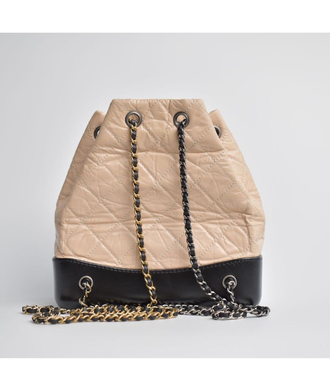 CHANEL Бежевый кожаный рюкзак, фото 3