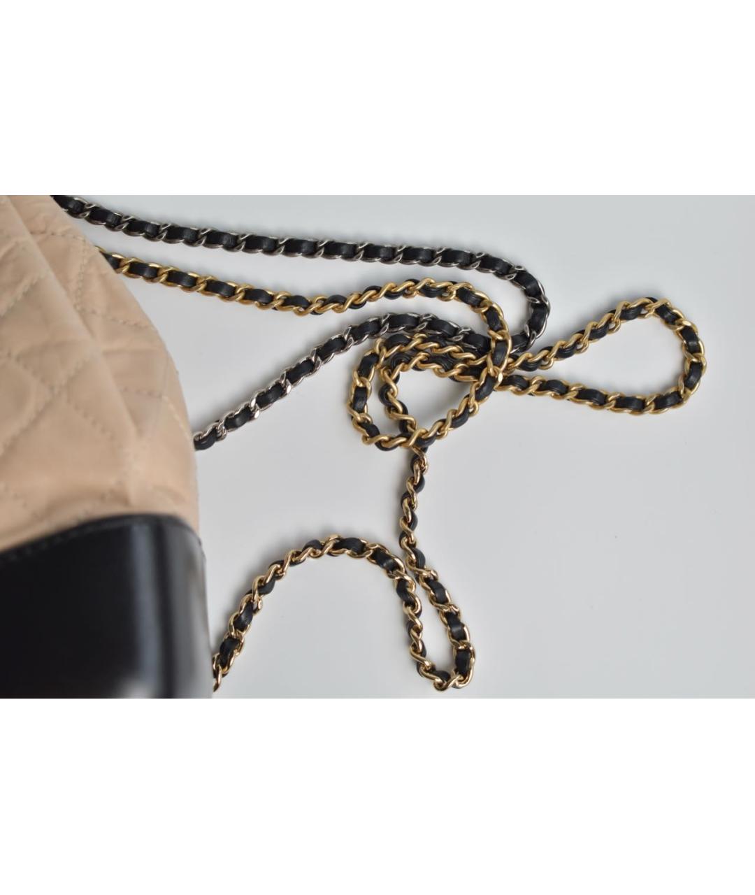 CHANEL Бежевый кожаный рюкзак, фото 6