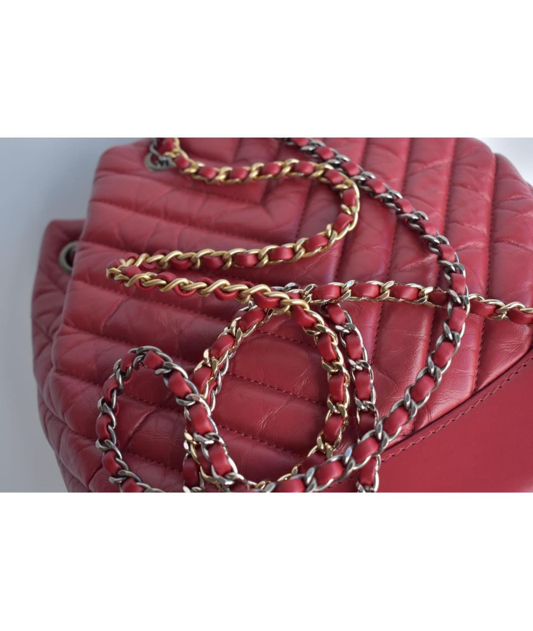 CHANEL Красный кожаный рюкзак, фото 8
