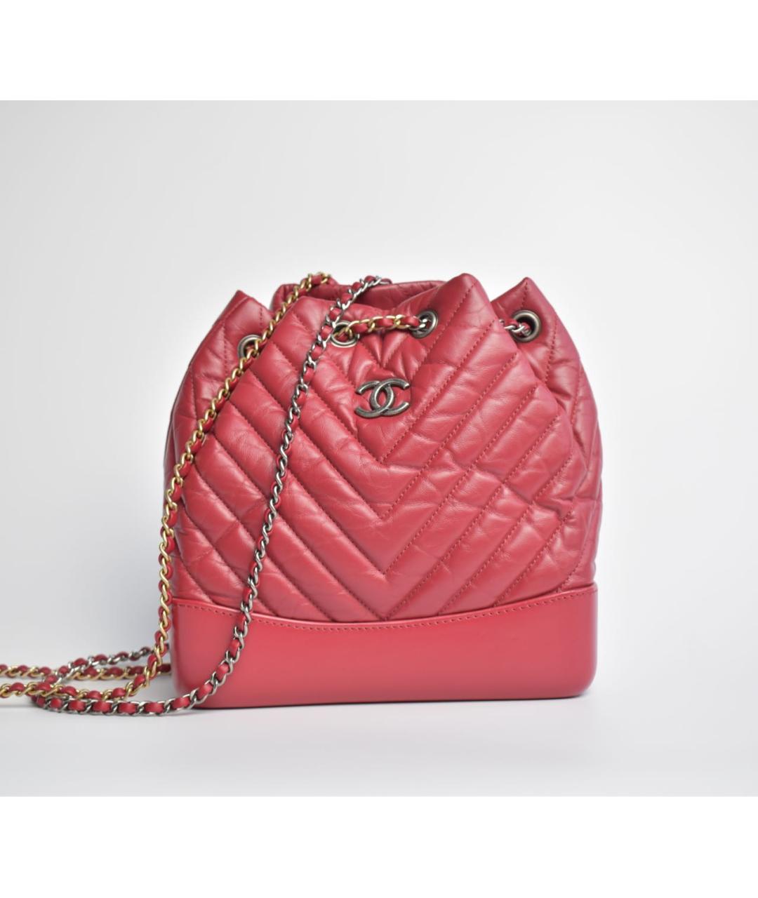 CHANEL Красный кожаный рюкзак, фото 9