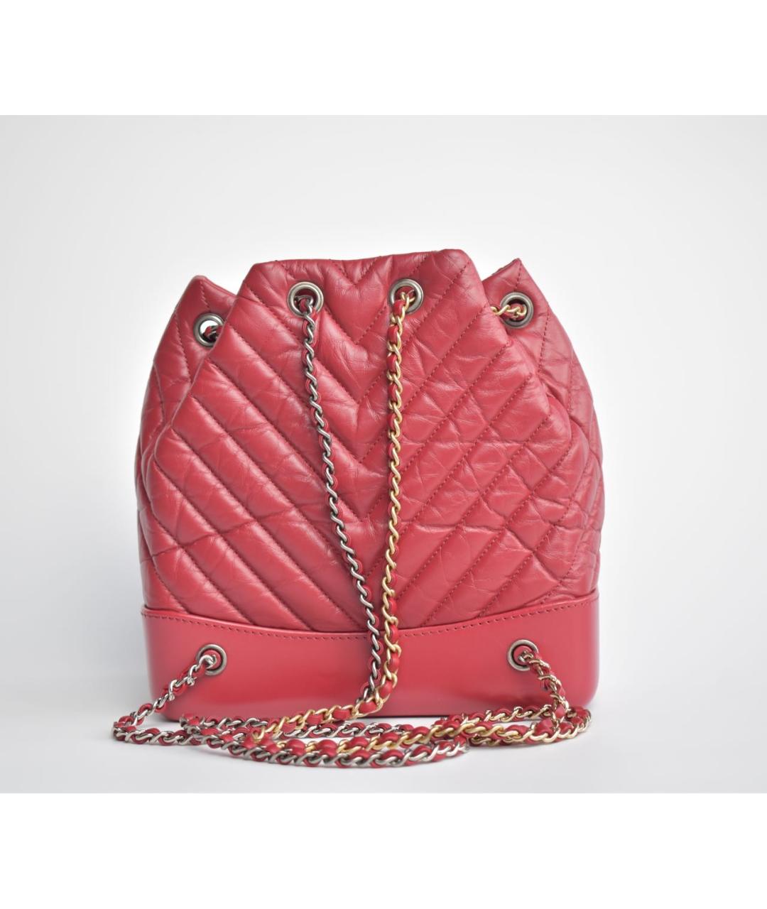 CHANEL Красный кожаный рюкзак, фото 3