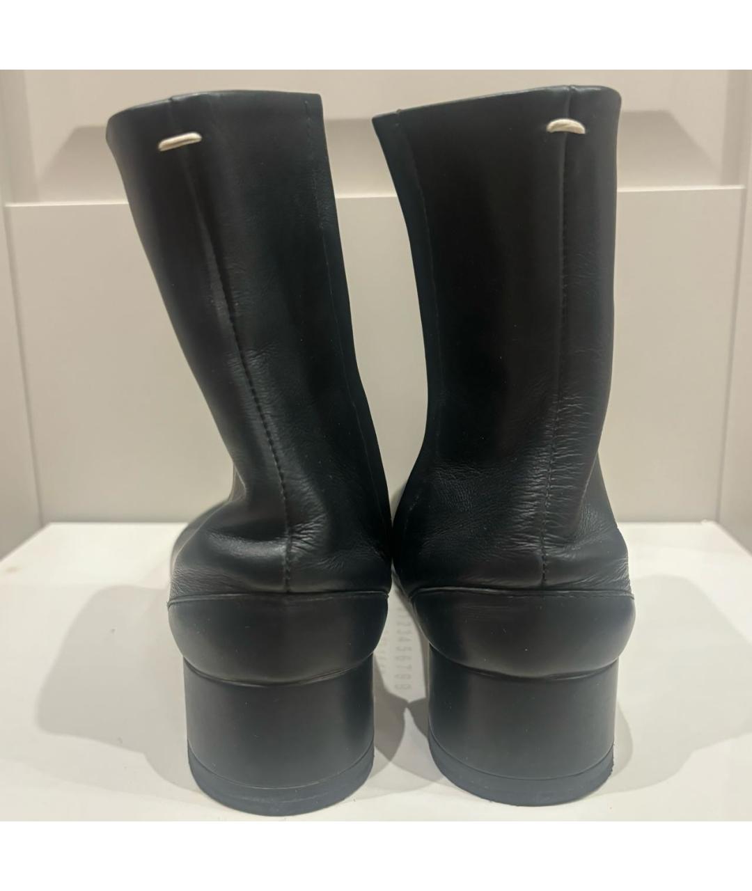 MAISON MARGIELA Черные кожаные ботильоны, фото 4
