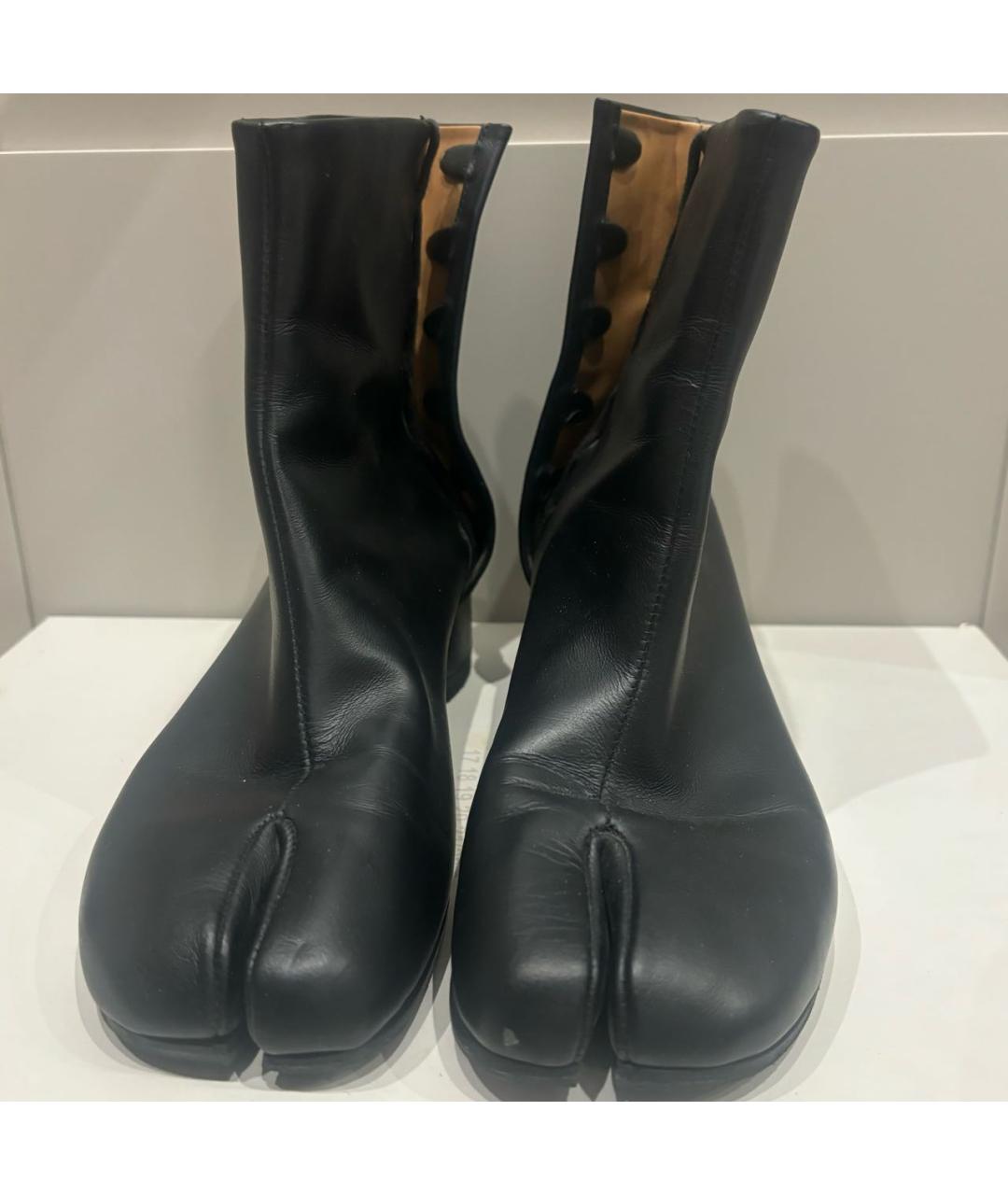 MAISON MARGIELA Черные кожаные ботильоны, фото 2