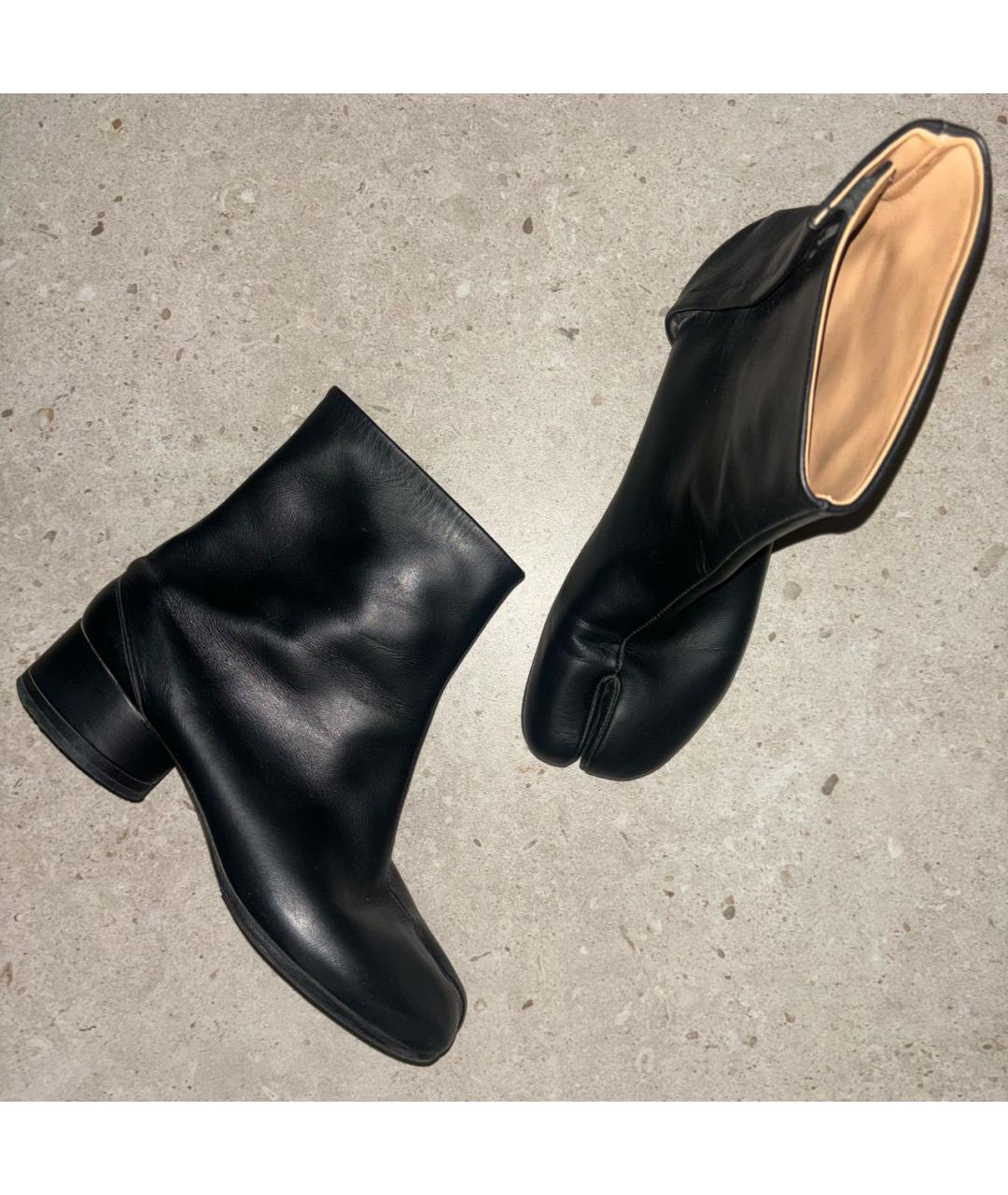 MAISON MARGIELA Черные кожаные ботильоны, фото 5