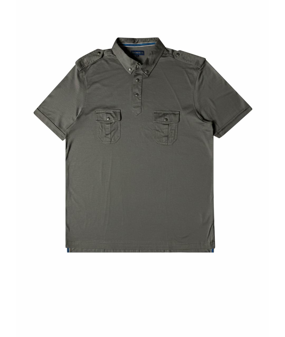 PAL ZILERI Хаки хлопковое поло с коротким рукавом, фото 1