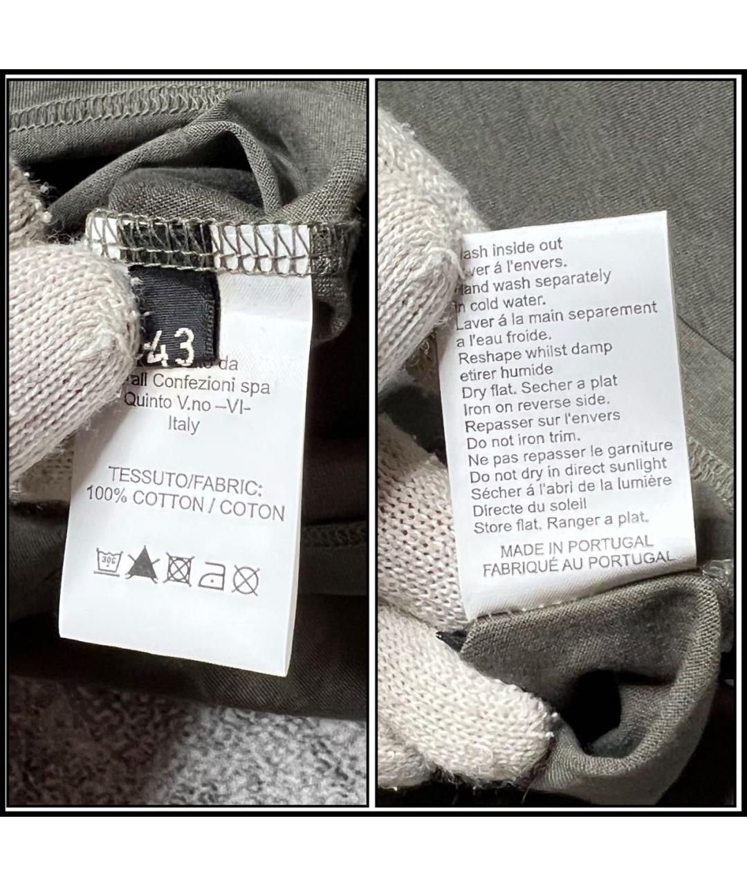 PAL ZILERI Хаки хлопковое поло с коротким рукавом, фото 5