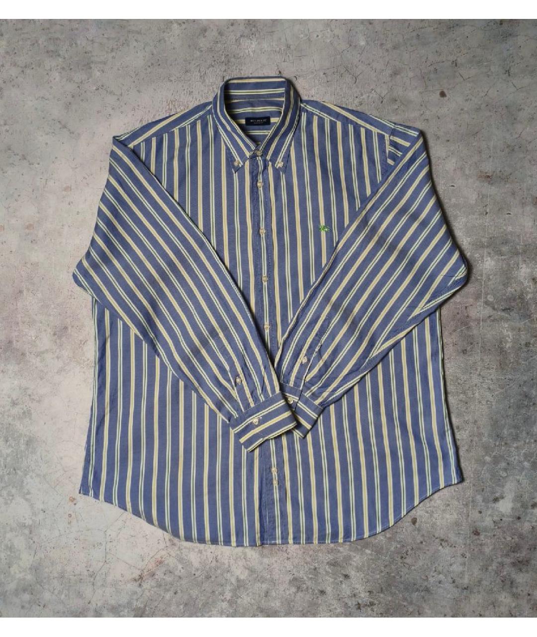 BURBERRY Голубая хлопковая кэжуал рубашка, фото 7