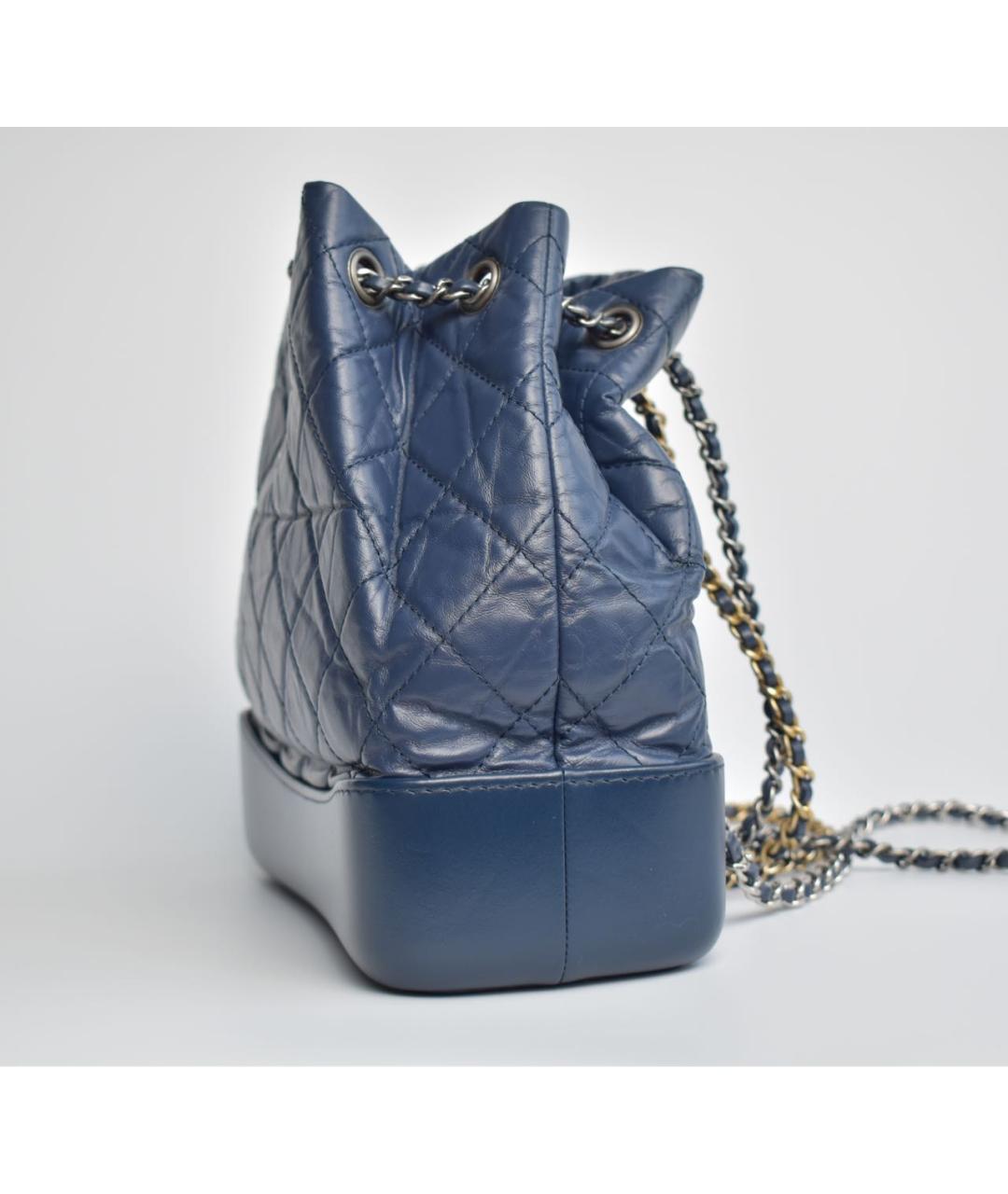 CHANEL Синий кожаный рюкзак, фото 2