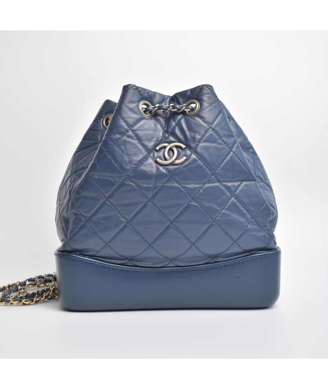 CHANEL Синий кожаный рюкзак, фото 9