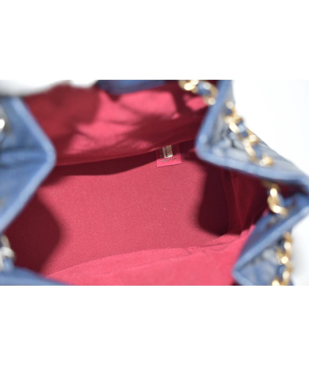 CHANEL Синий кожаный рюкзак, фото 4