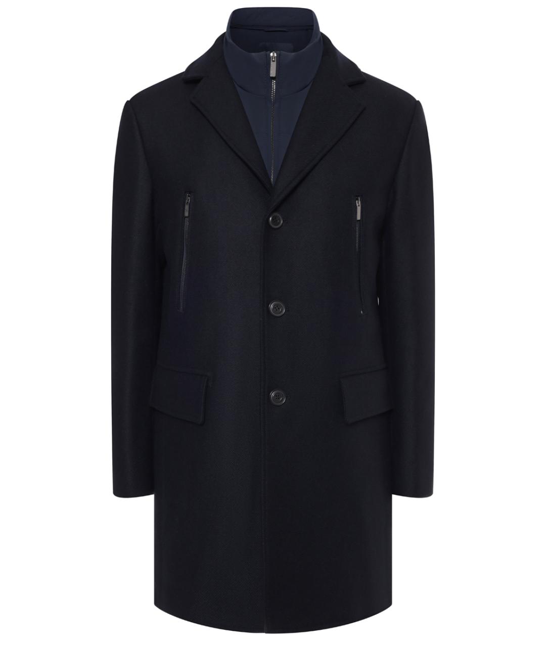 PAUL & SHARK Черное шерстяное пальто, фото 1