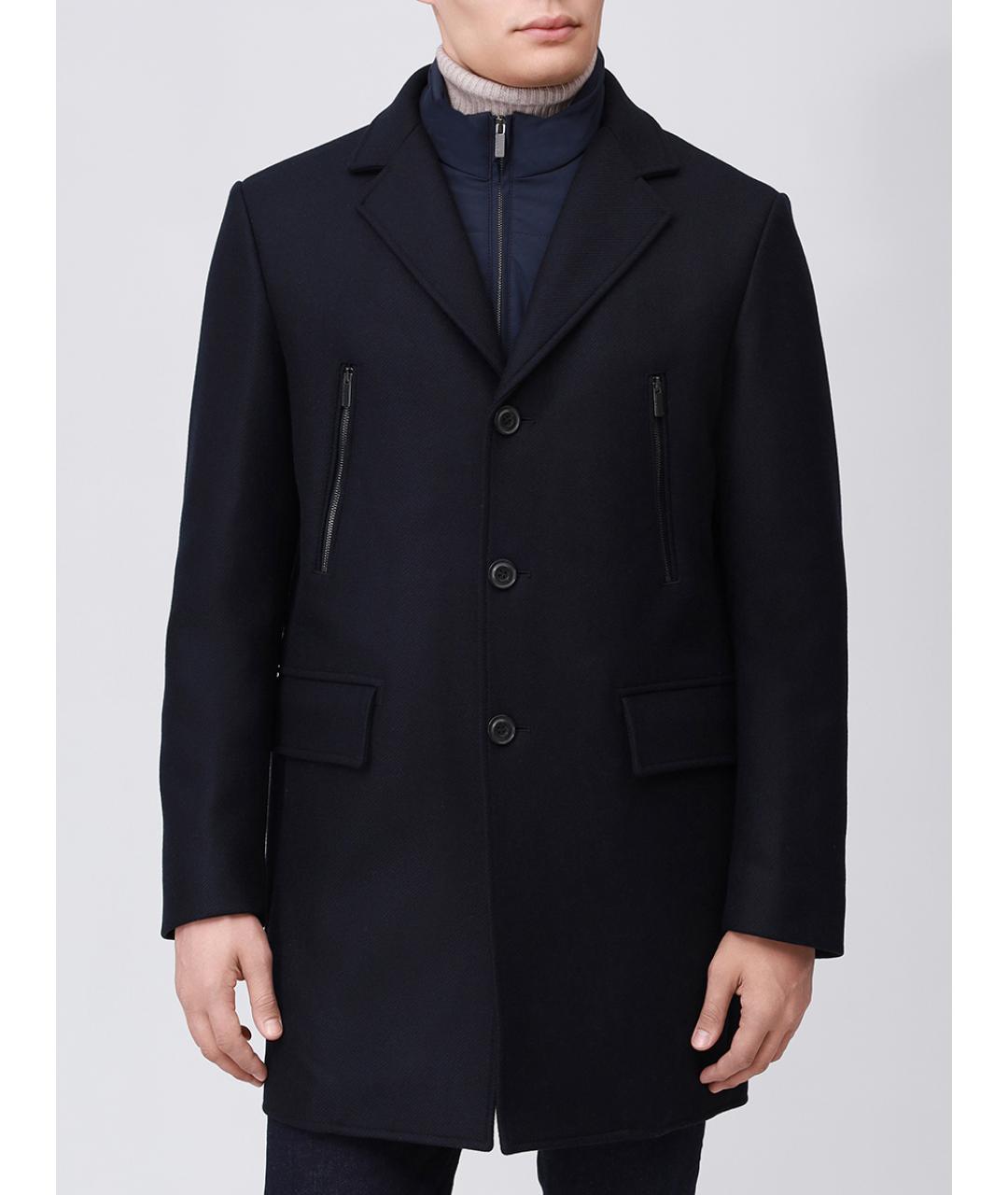 PAUL & SHARK Черное шерстяное пальто, фото 4