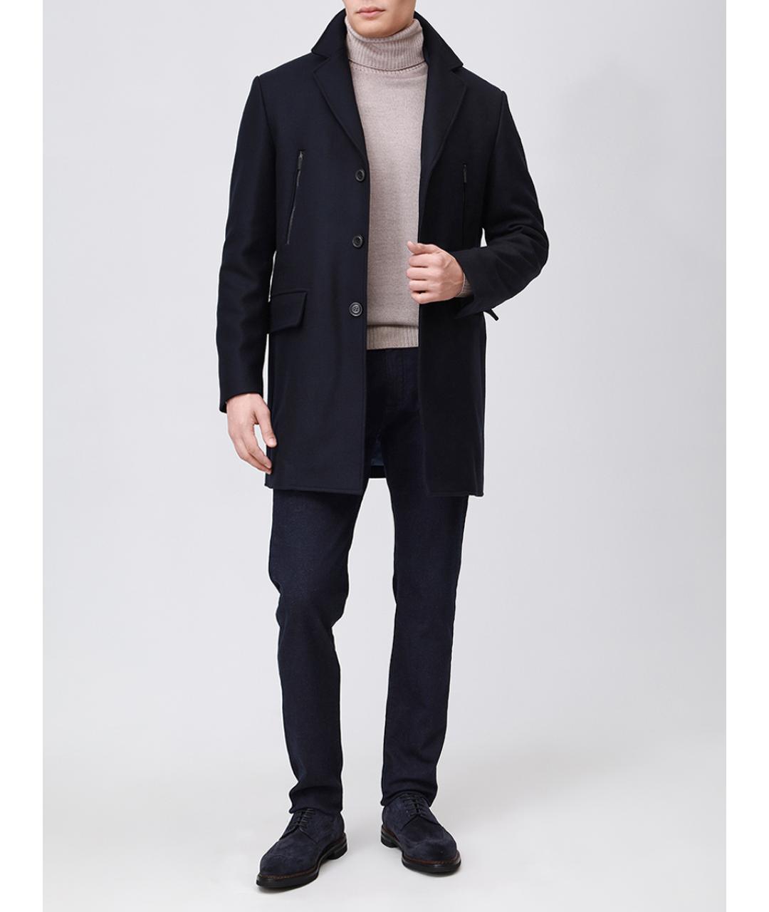 PAUL & SHARK Черное шерстяное пальто, фото 2