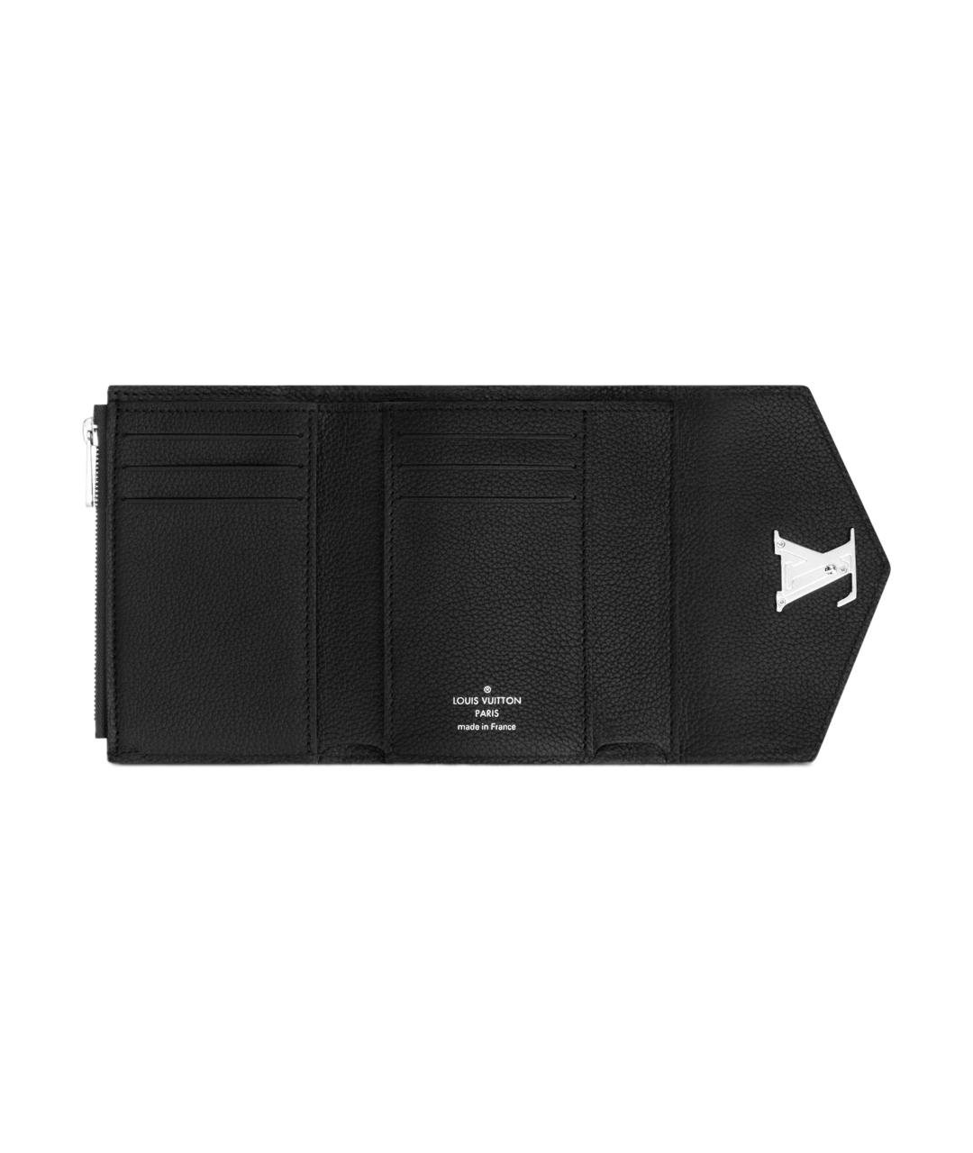 LOUIS VUITTON Черный кожаный кошелек, фото 4
