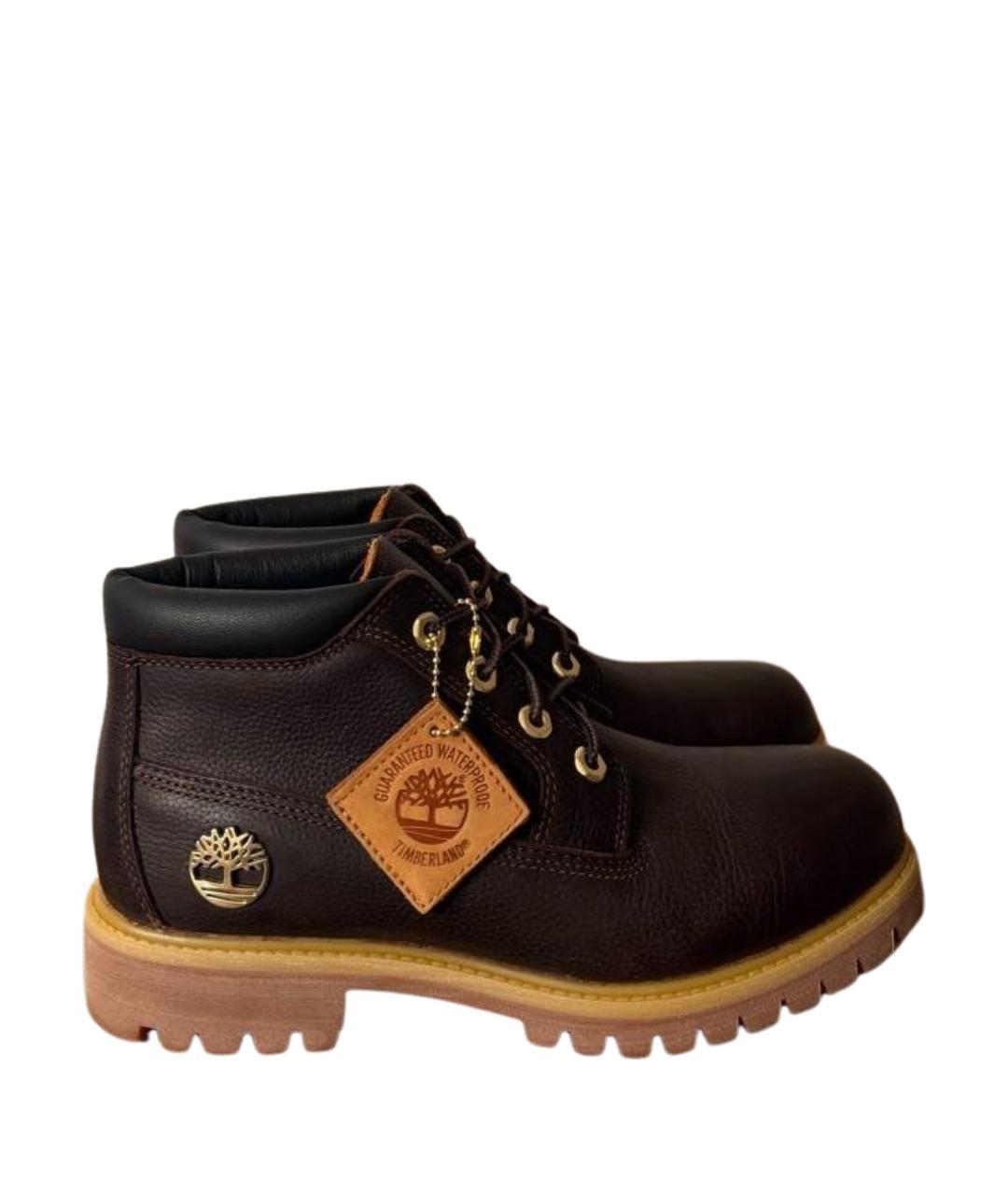 TIMBERLAND Коричневые кожаные низкие ботинки, фото 1