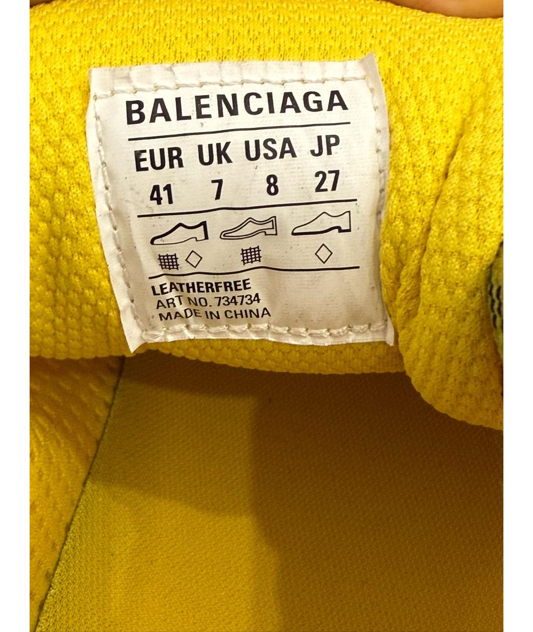 BALENCIAGA Желтые текстильные низкие кроссовки / кеды, фото 6