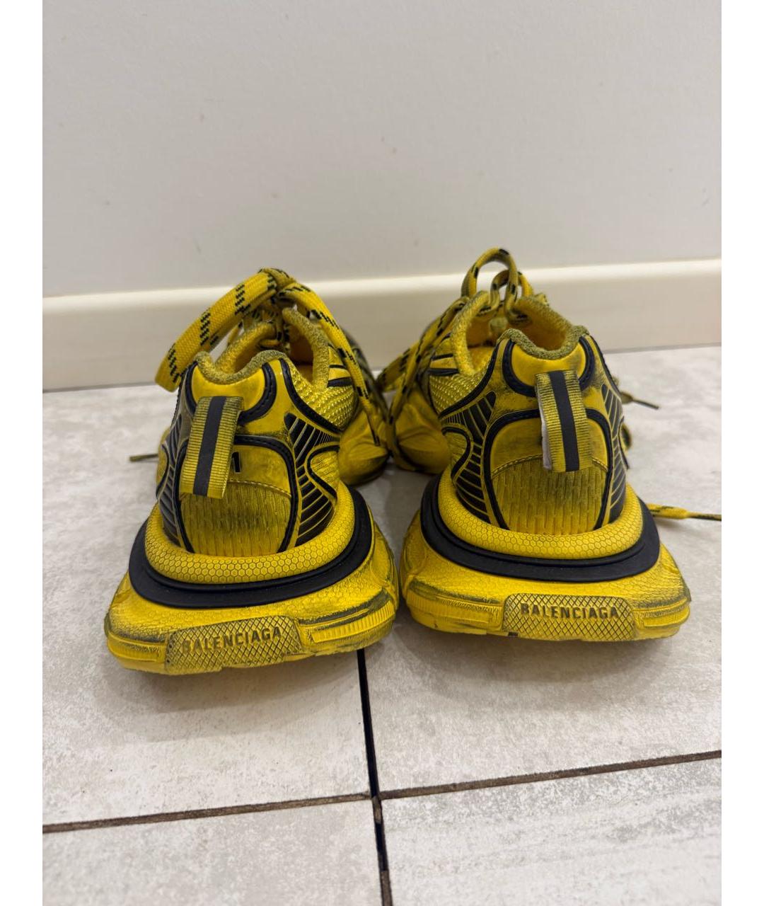 BALENCIAGA Желтые текстильные низкие кроссовки / кеды, фото 4