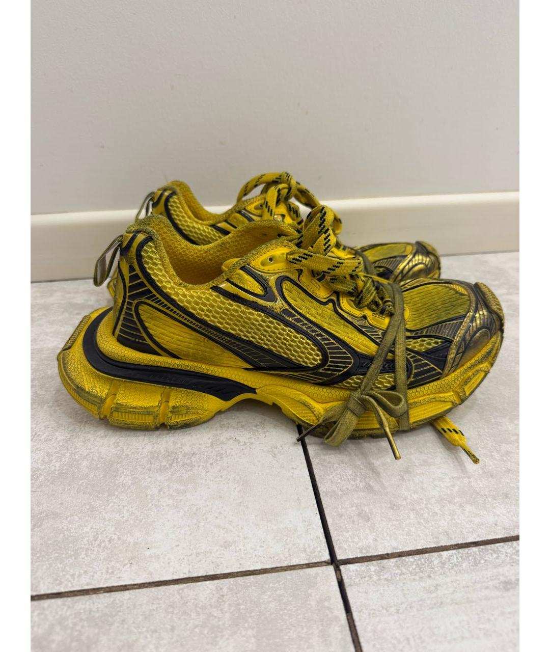 BALENCIAGA Желтые текстильные низкие кроссовки / кеды, фото 7
