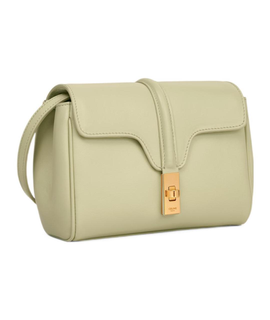 CELINE Зеленая кожаная сумка через плечо, фото 2