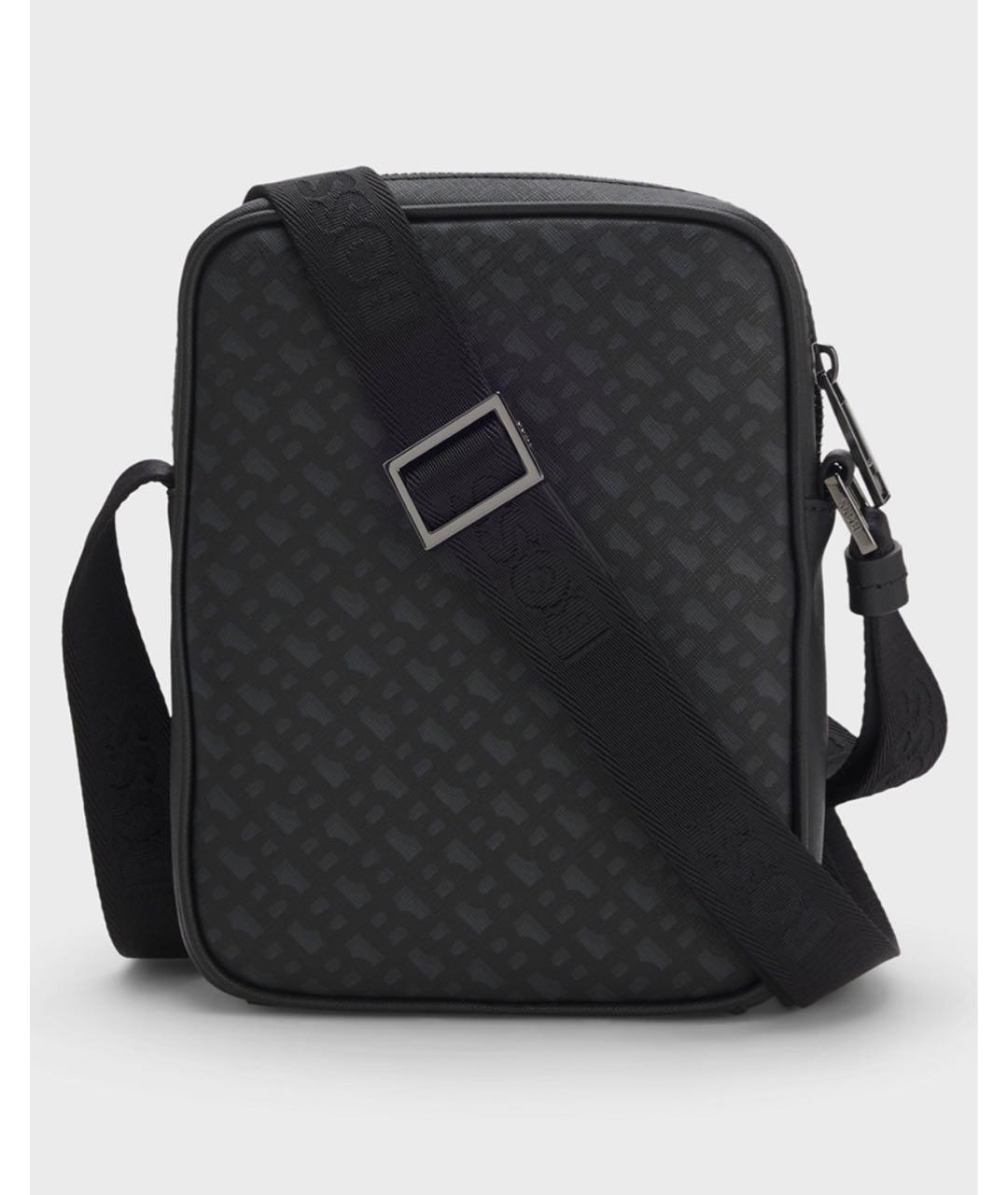 HUGO BOSS Черная кожаная сумка на плечо, фото 2