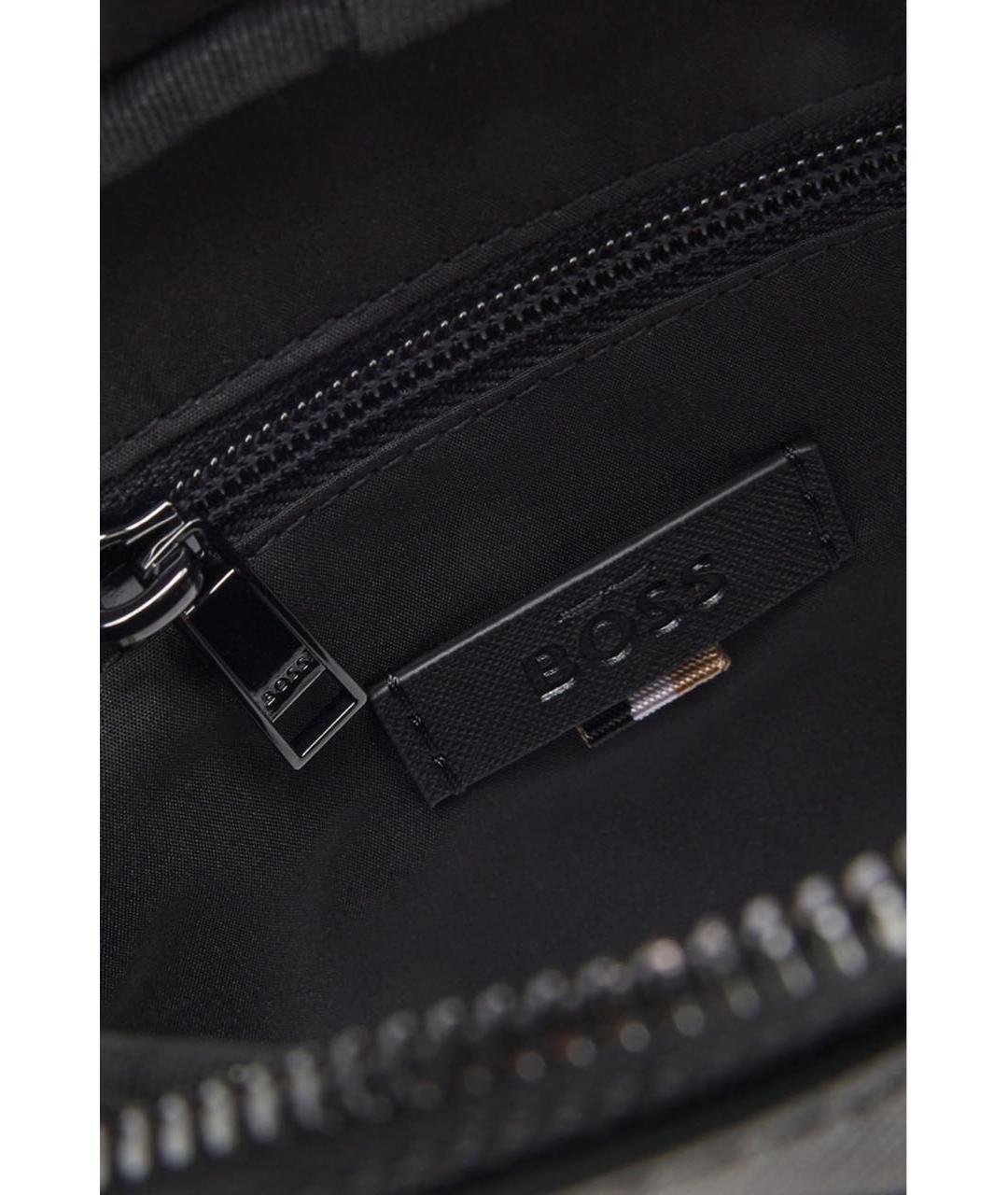 HUGO BOSS Черная кожаная сумка на плечо, фото 4