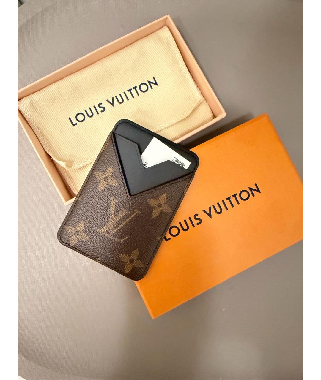 LOUIS VUITTON Коричневый кожаный кардхолдер, фото 4