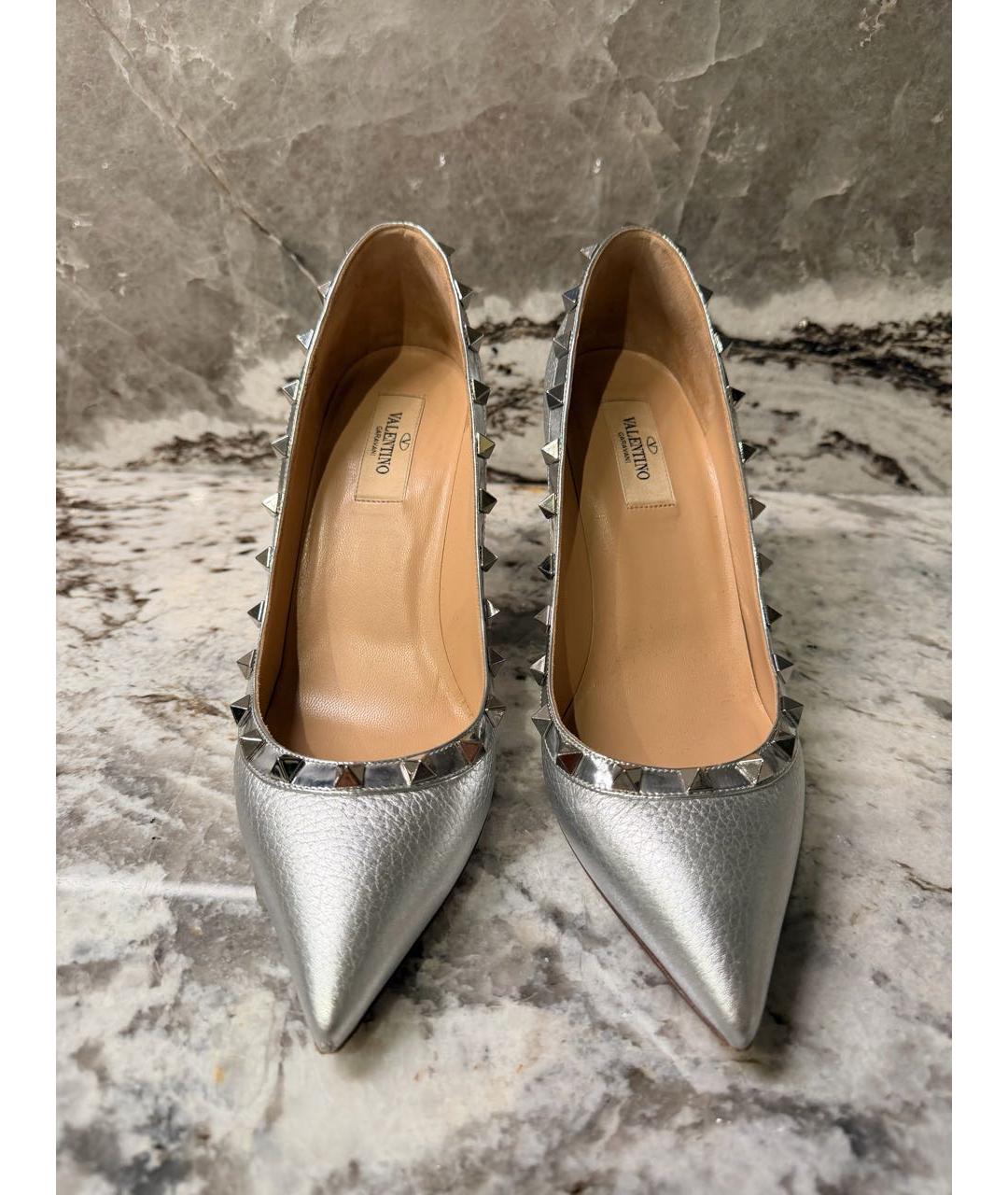 VALENTINO Серебряные кожаные туфли, фото 2