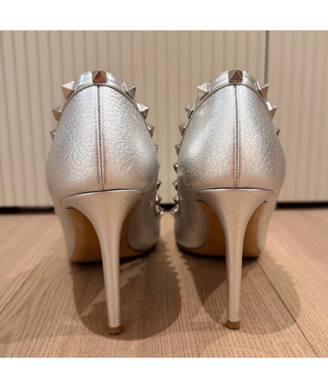 VALENTINO Серебряные кожаные туфли, фото 4