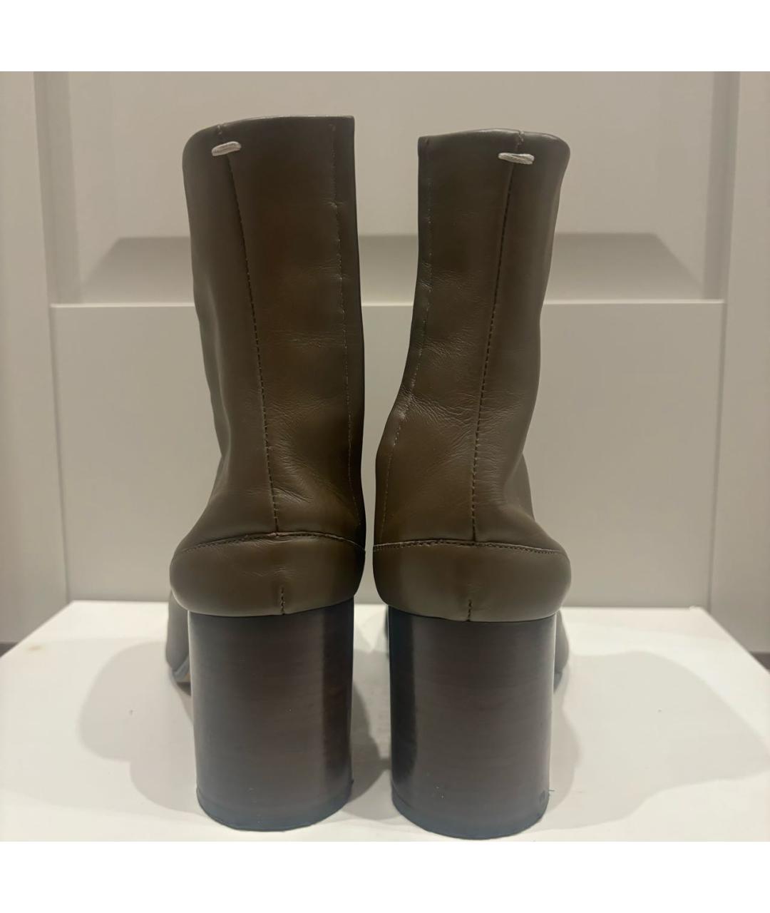 MAISON MARGIELA Хаки кожаные ботильоны, фото 4