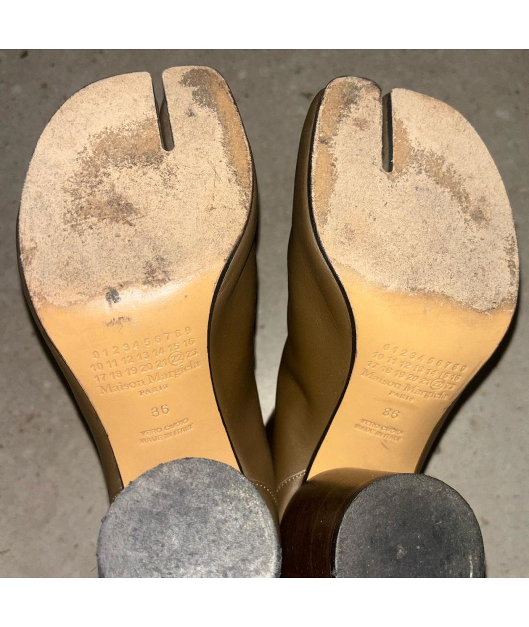 MAISON MARGIELA Хаки кожаные ботильоны, фото 6