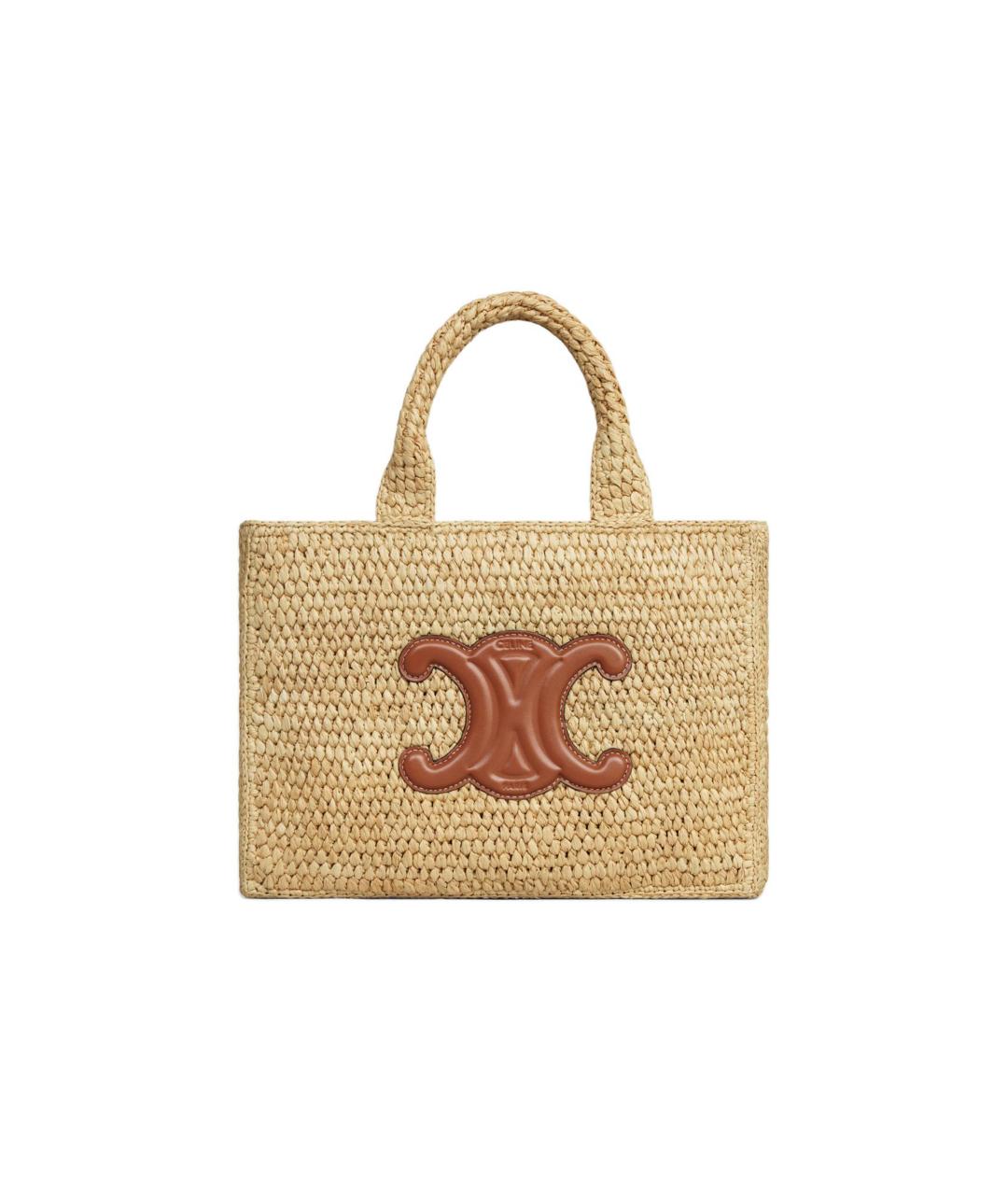 CELINE Бежевая пелетеная сумка через плечо, фото 1