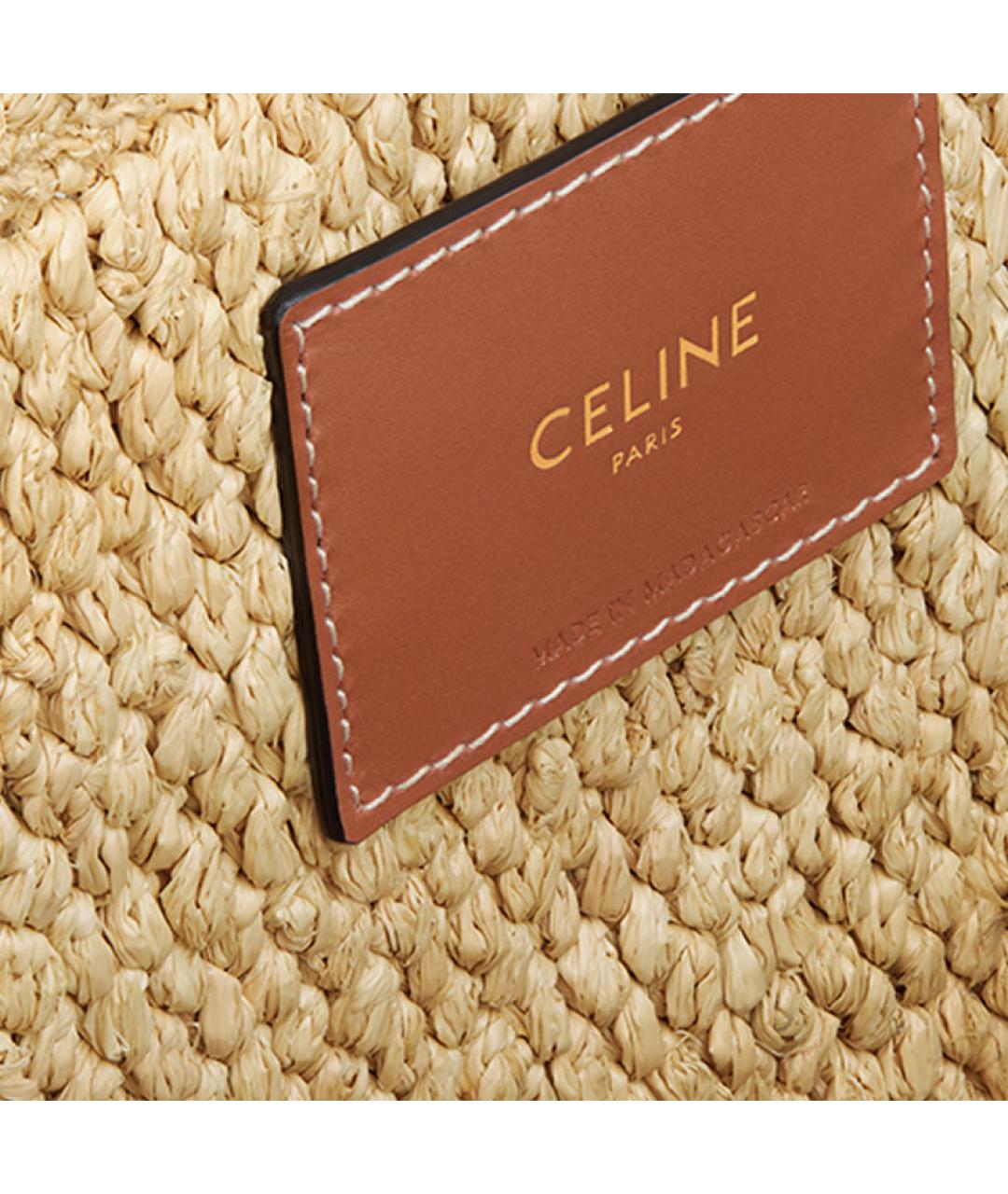 CELINE Бежевая пелетеная сумка через плечо, фото 5