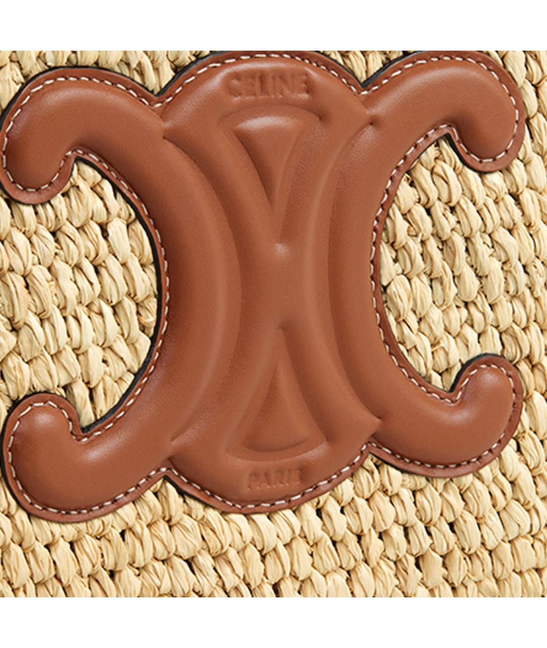 CELINE Бежевая пелетеная сумка через плечо, фото 6