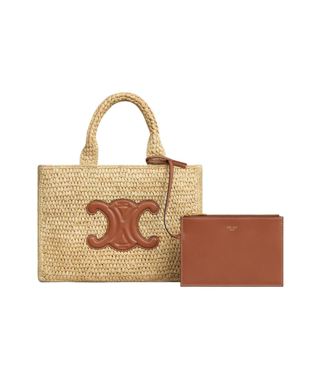 CELINE Бежевая пелетеная сумка через плечо, фото 2