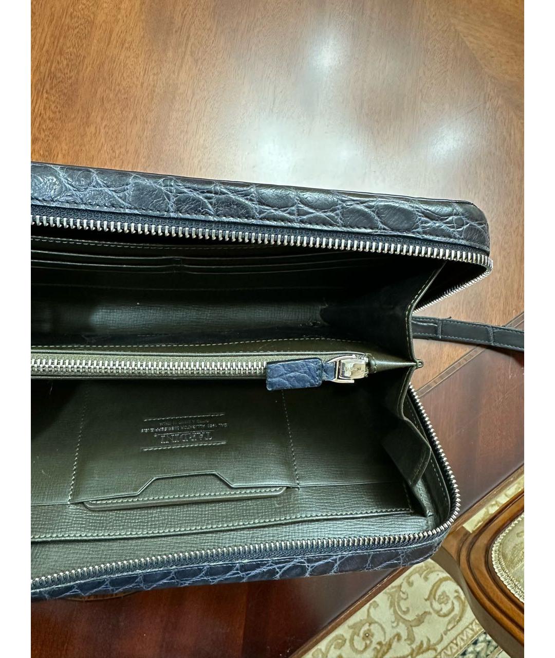 TARDINI Темно-синий кошелек из экзотической кожи, фото 4