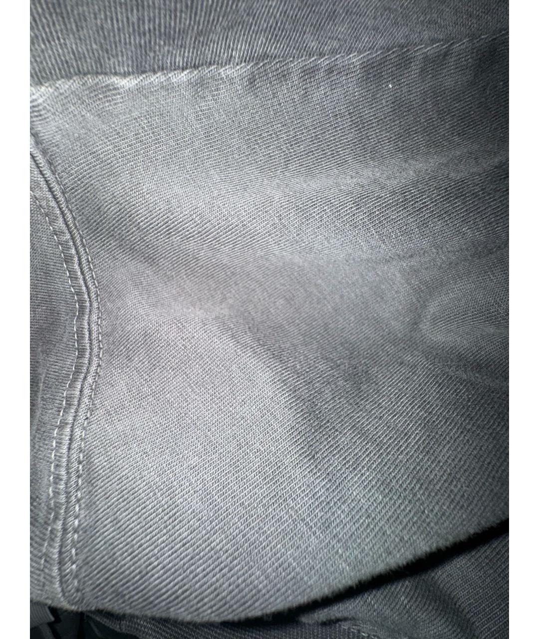 OFF-WHITE Антрацитовая хлопковая футболка, фото 4