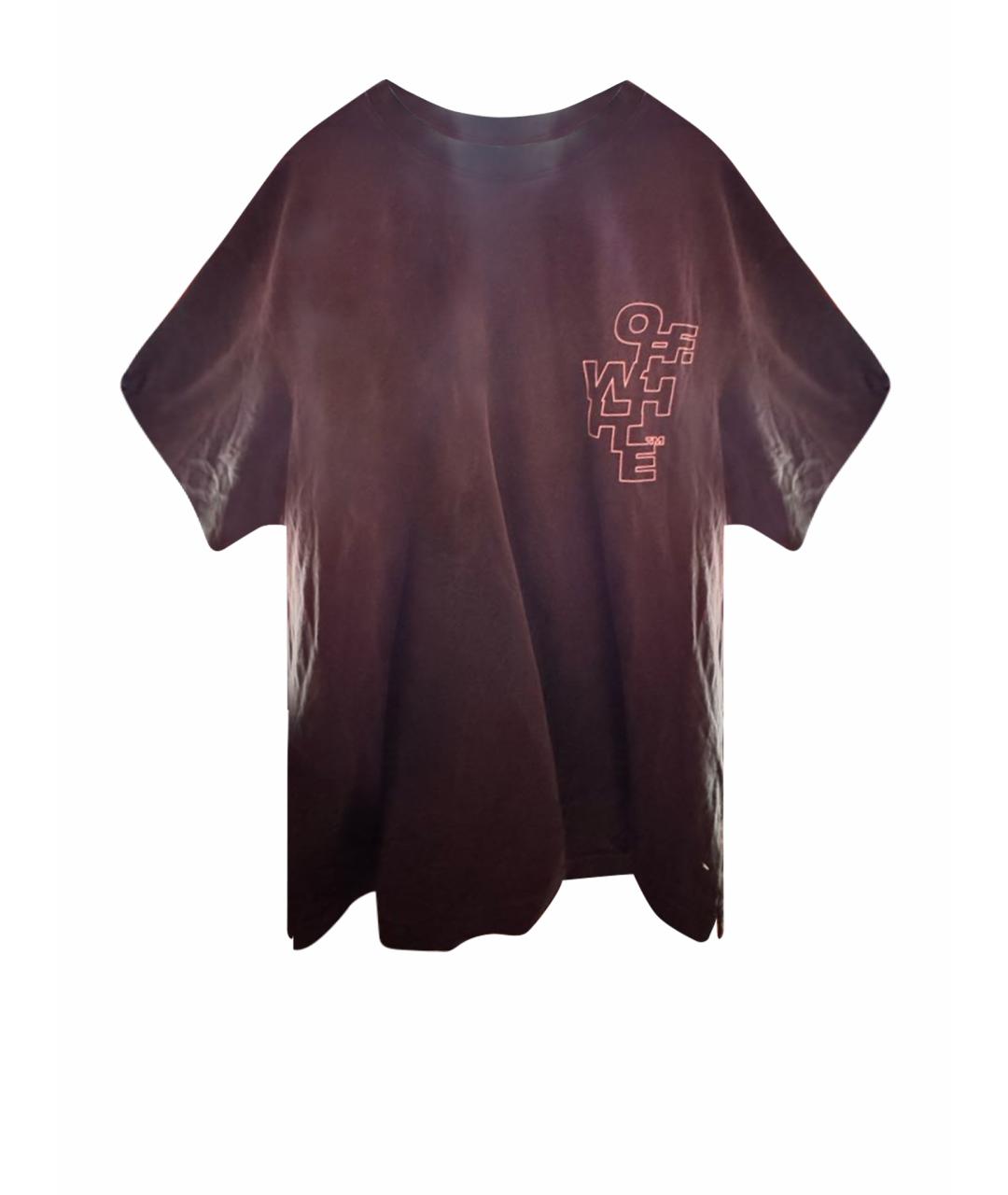 OFF-WHITE Антрацитовая хлопковая футболка, фото 1