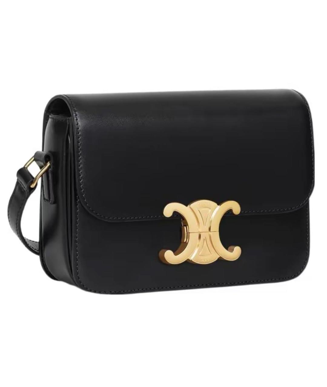 CELINE Черная кожаная сумка через плечо, фото 1