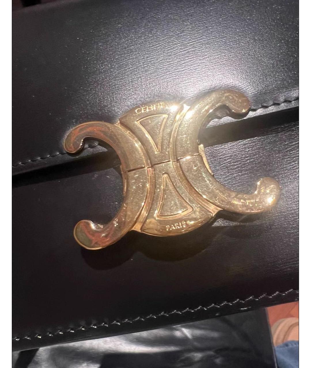 CELINE Черная кожаная сумка через плечо, фото 3