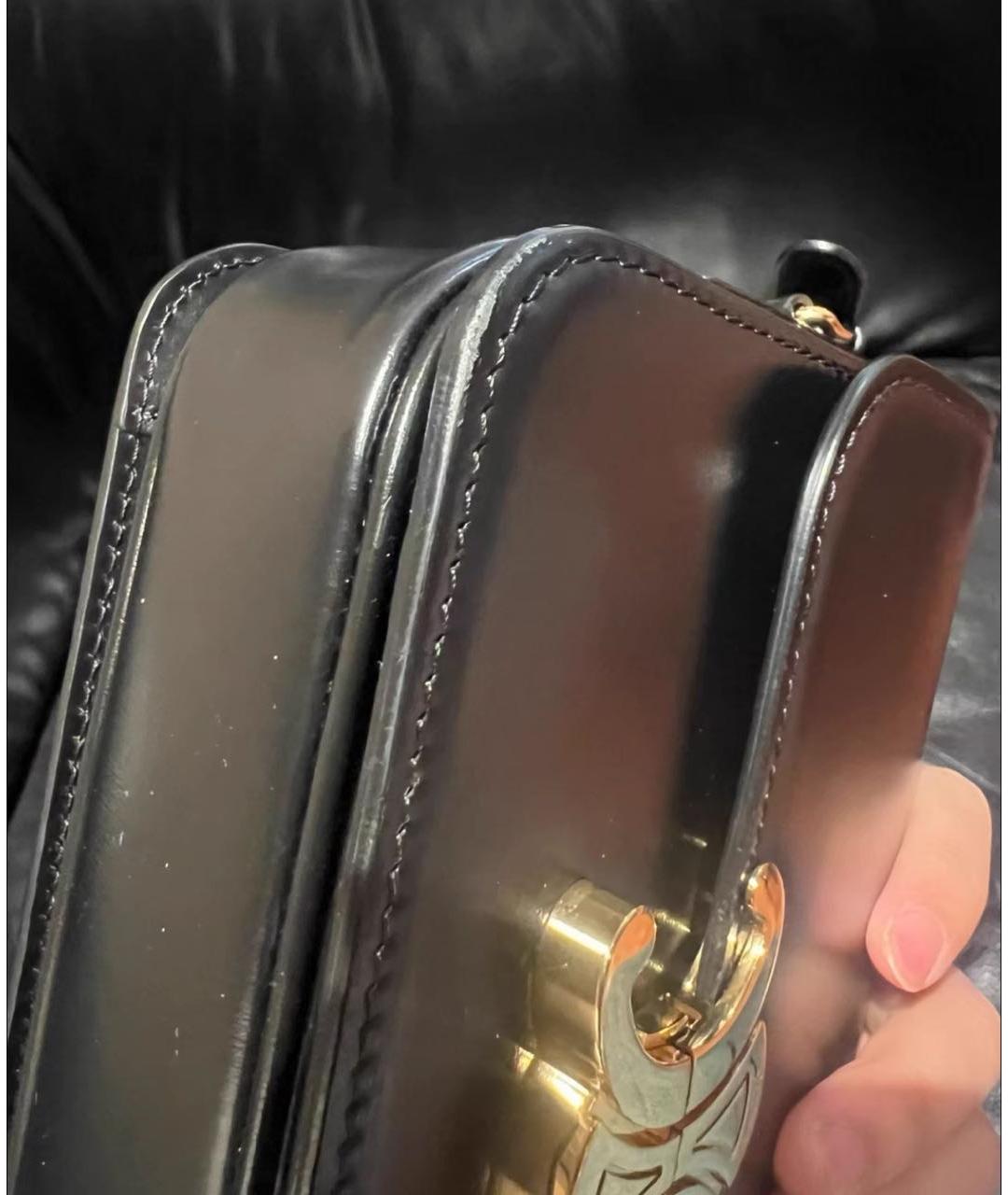 CELINE Черная кожаная сумка через плечо, фото 4