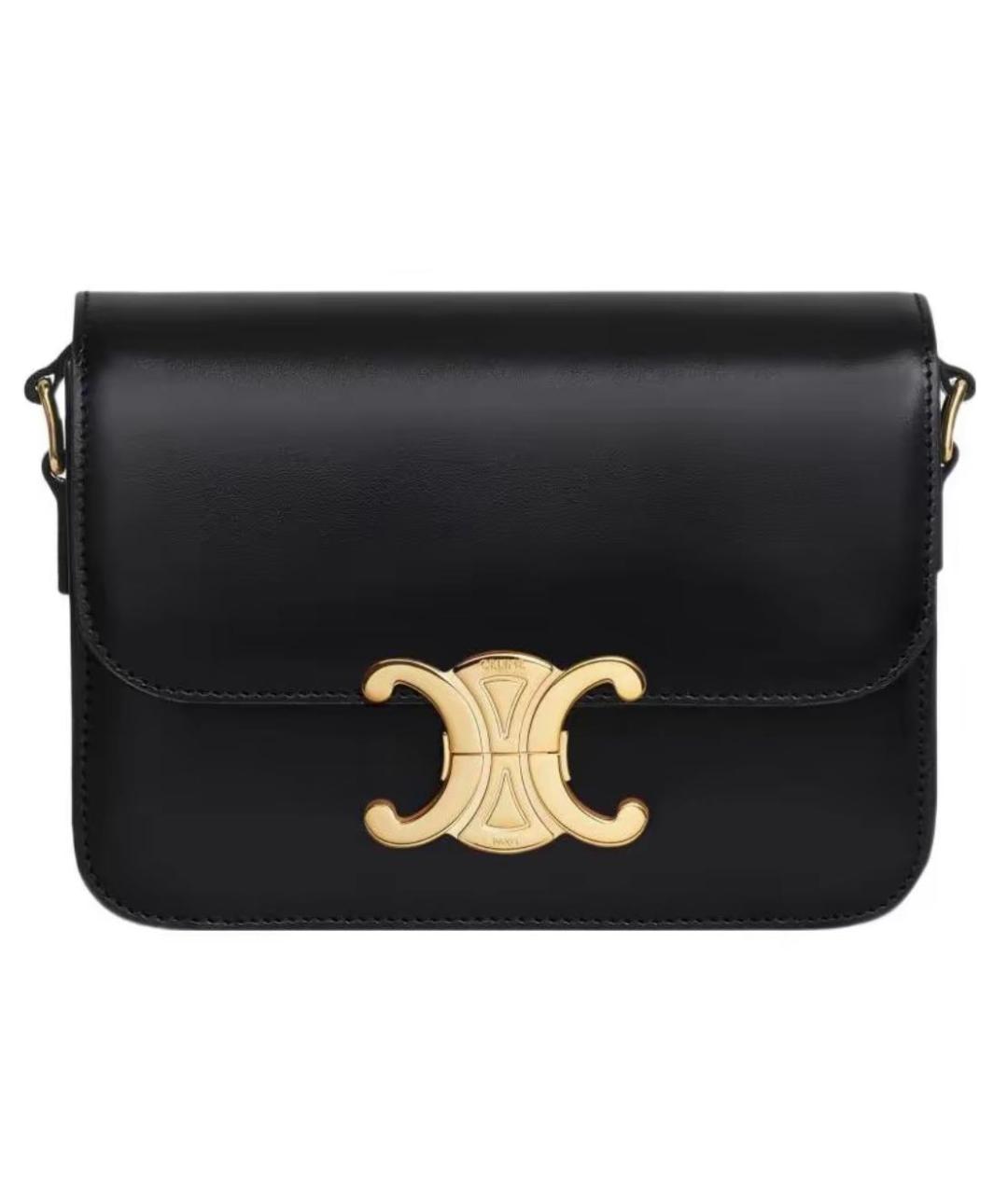 CELINE Черная кожаная сумка через плечо, фото 1