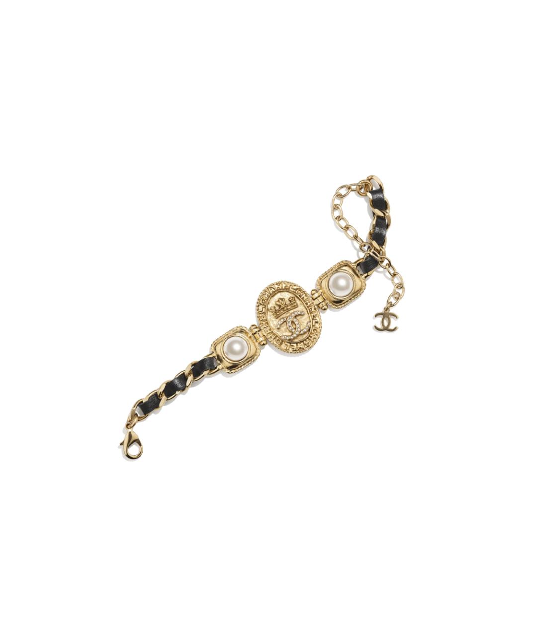 CHANEL Золотой металлический браслет, фото 2