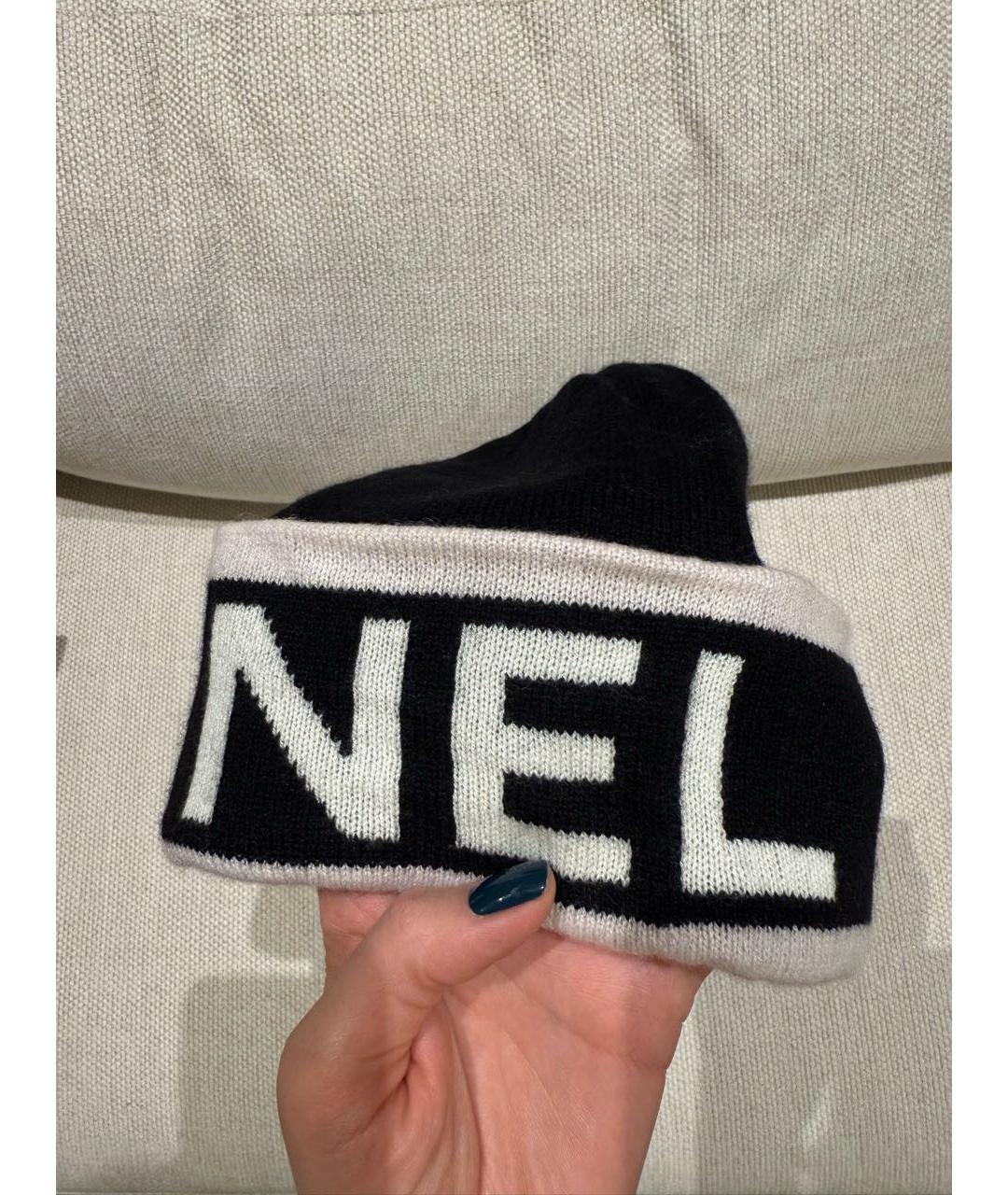 CHANEL Черная кашемировая шапка, фото 3