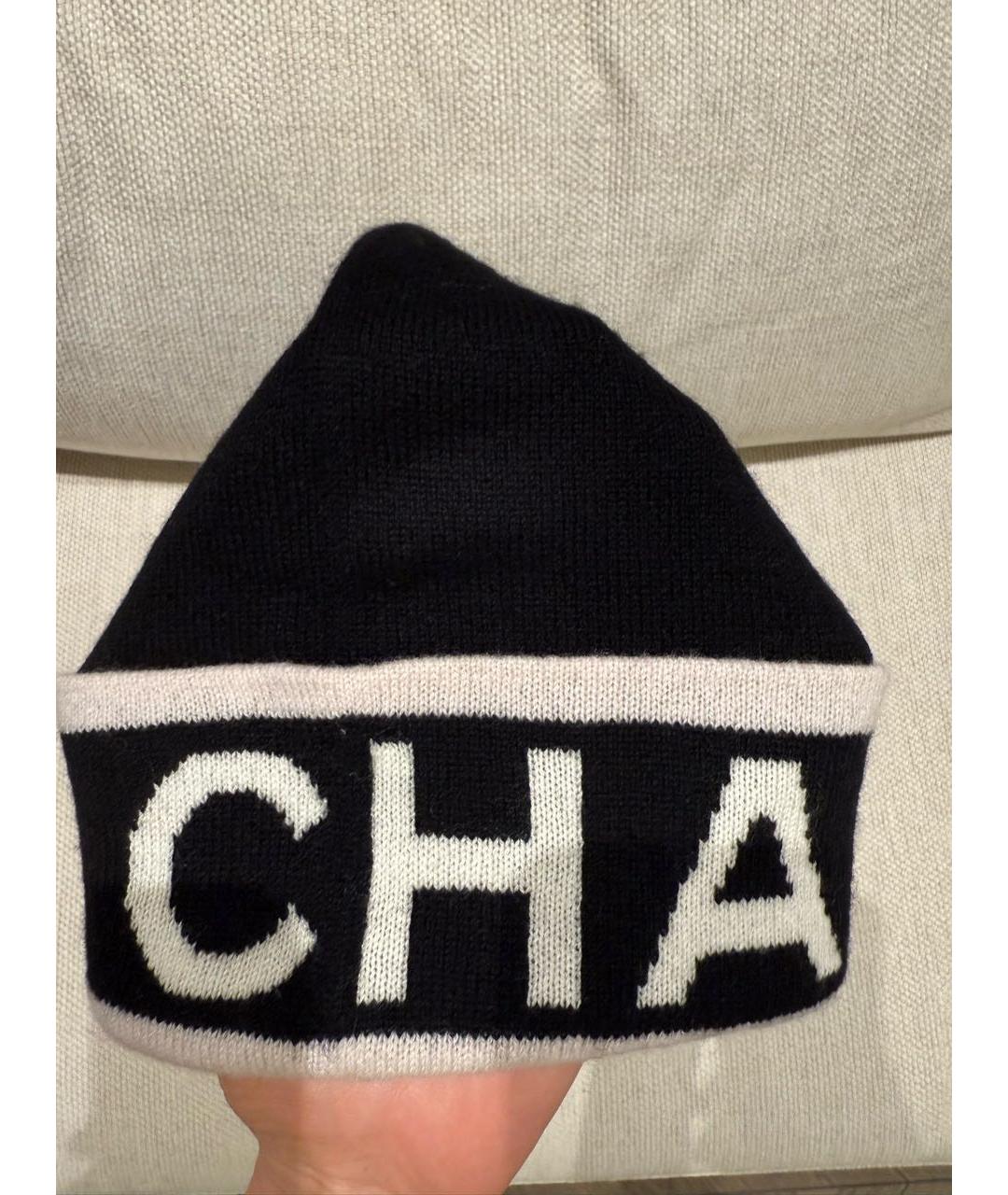 CHANEL Черная кашемировая шапка, фото 2