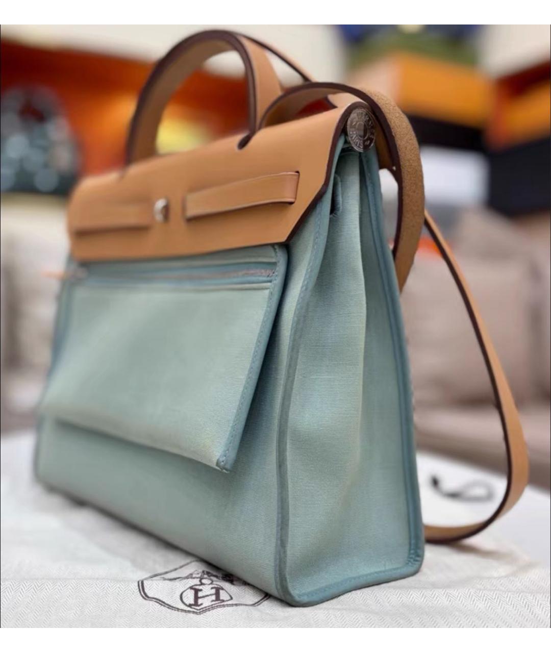 HERMES Голубая кожаная сумка через плечо, фото 4