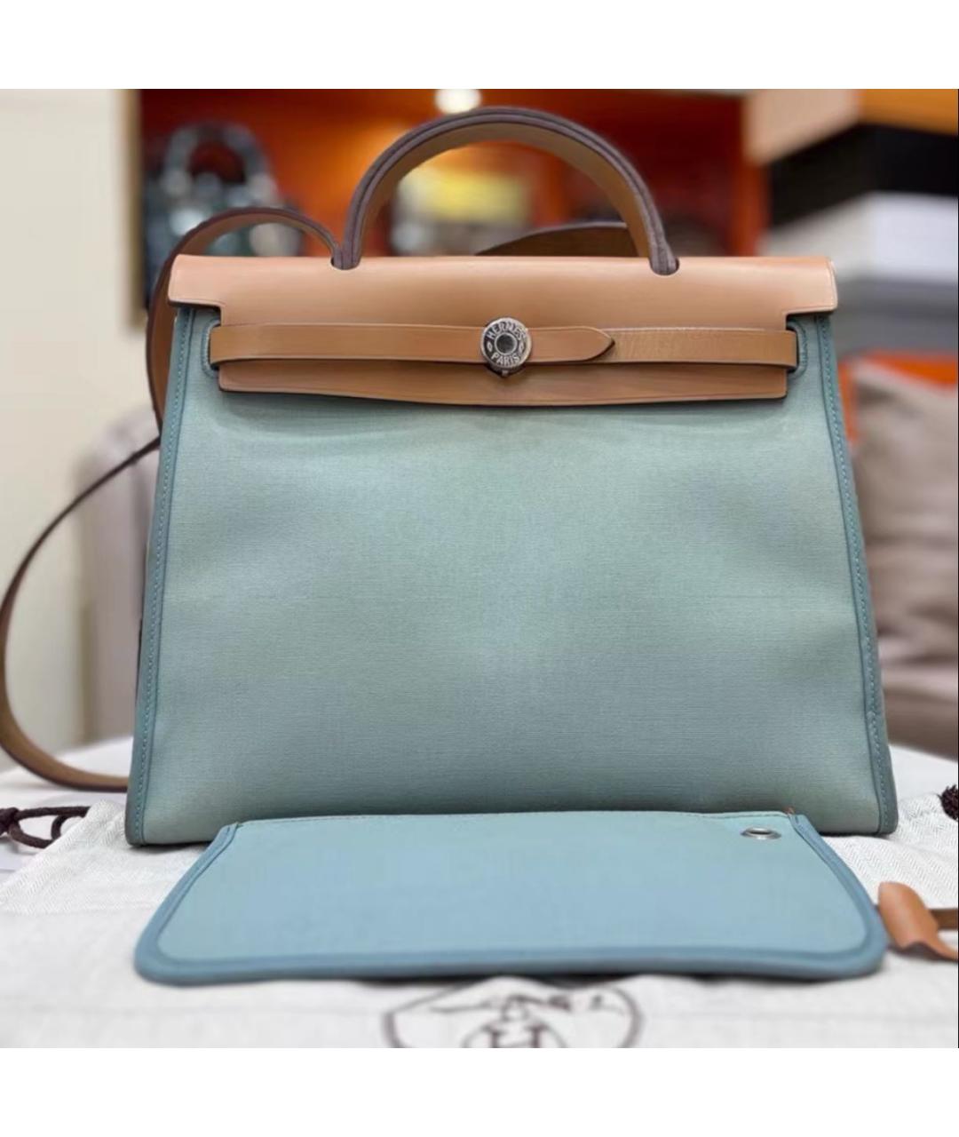 HERMES Голубая кожаная сумка через плечо, фото 2