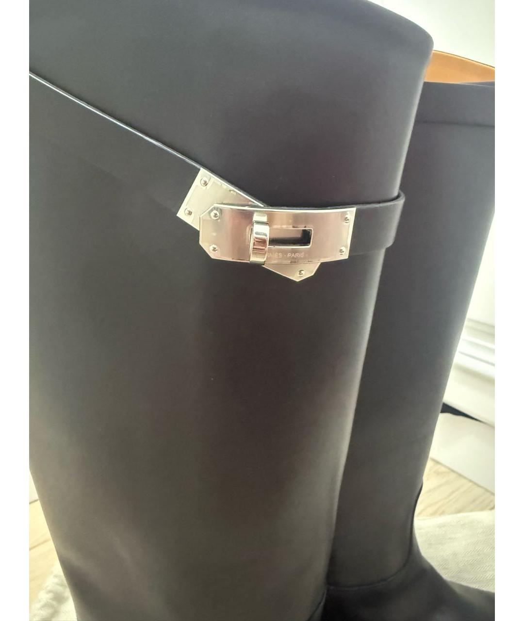 HERMES Черные кожаные сапоги, фото 2